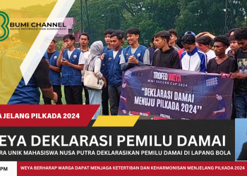 Cara Unik Mahasiswa Nusa Putra Deklarasikan Pilkada Damai 2024 di Lapangan Mini Soccer