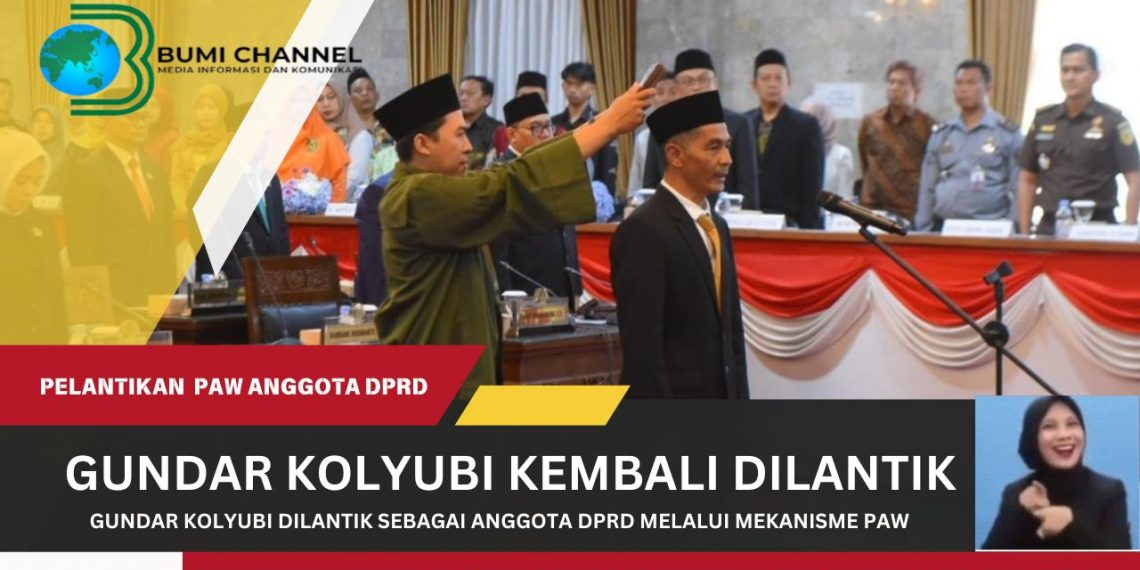 Melalui Mekanisme PAW H. Gundar Dilantik Menjadi Anggota DPRD Kota Sukabumi