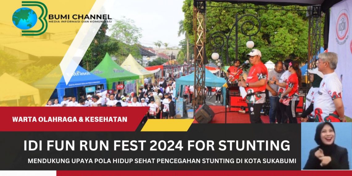 Pj. Wali Kota Sukabumi Lepas Pesrta Fun Run Fest 2024 for Stunting