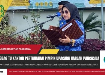 Kepala Subbagian Tata Usaha Kantor Pertanahan Kota Sukabumi Pimpin Upacara Hari Lahir Pancasila