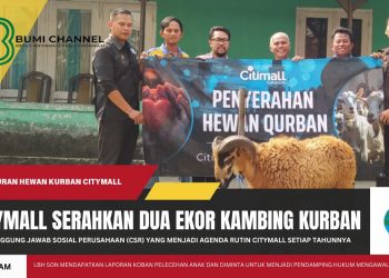 Citimall Sukabumi Serahkan Dua Ekor Kambing Kurban ke Dua Masjid Sekitar