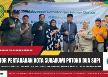 Kantor Pertanahan Kota Sukabumi Potong Dua Ekor Sapi di Idul Kurban