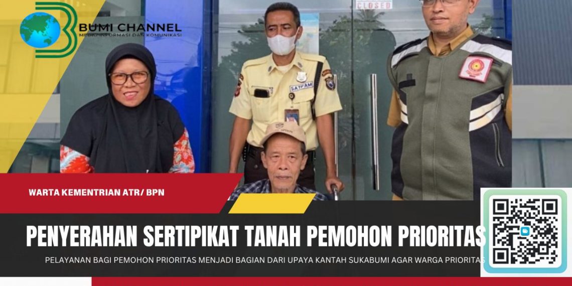 Kantor Pertahan Kota Sukabumi Serahkan Sertipikat Tanah Bagi Pemohon Prioritas