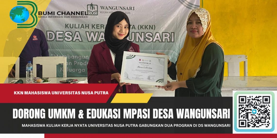 KKN Universitas Nusa Putra Menggabungkan Dua Program Kerja Sekaligus