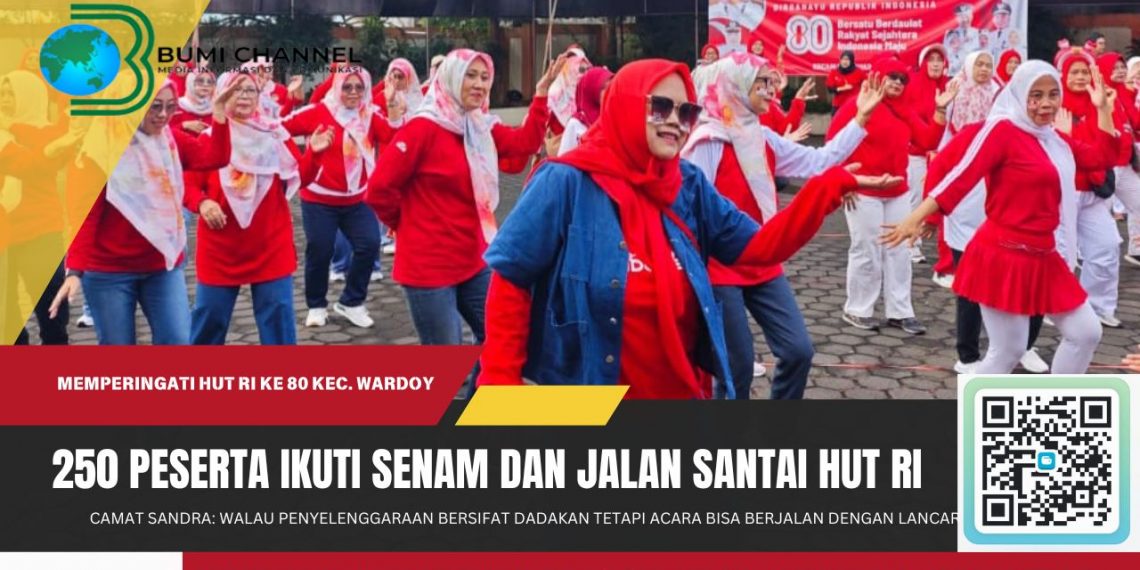 250 Warga di Kecamatan Warudoyong Antusias Ikuti Jalan Santai dan Senam Sehat