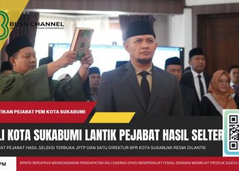 Empat Pejabat Hasil Seleksi Terbuka dan Direktur BPR Akhirnya Dilantik Wali Kota Sukabumi