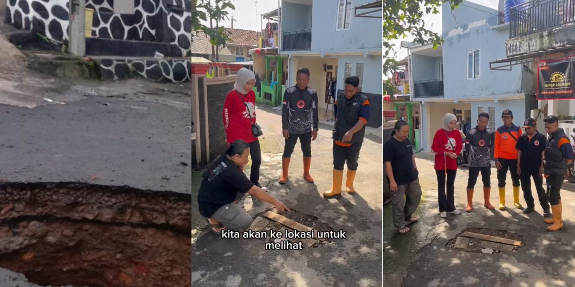 Intensitas Hujan Tinggi, Jalan Warga di RW 06 Kelurahan Gedong Panjang Amblas