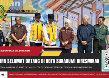 Gapura Selamat Datang di Kota Sukabumi Diresmikan Bertepatan Dengan Hari Bakti PU