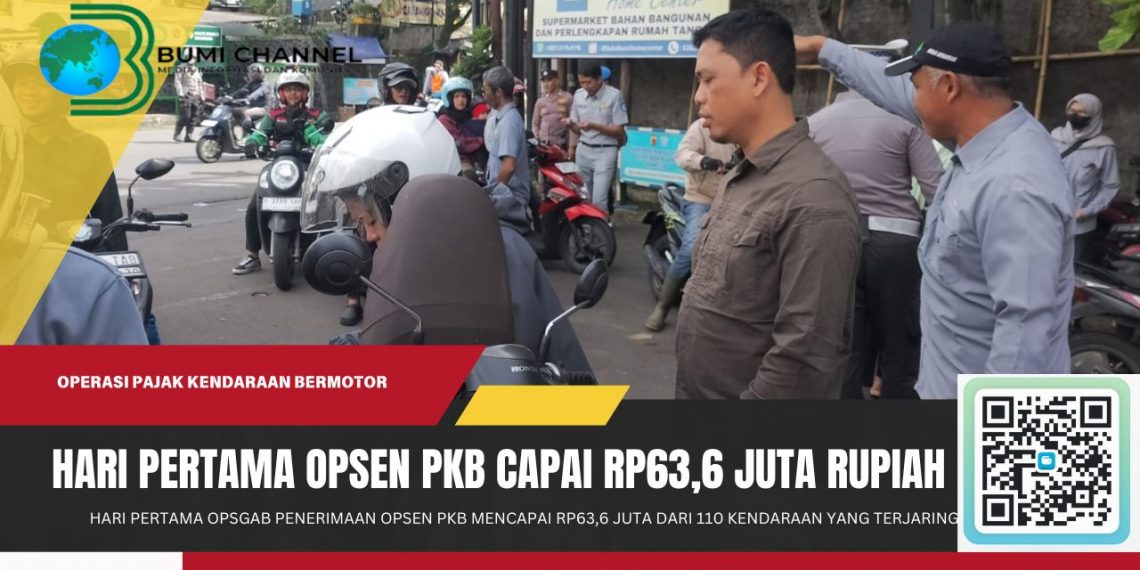 Hari Pertama Operasi Gabungan Penerimaan Opsen PKB Mencapai Rp63,6 Juta dari 110 Kendaraan yang Terjaring