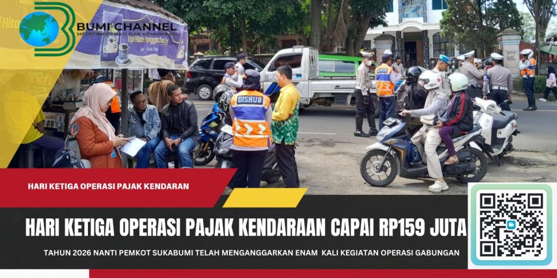 Hari Ketiga Operasi Gabungan Penegakan Pajak Kendaraan di Kota Sukabumi Hasilkan Rp159,6 Juta