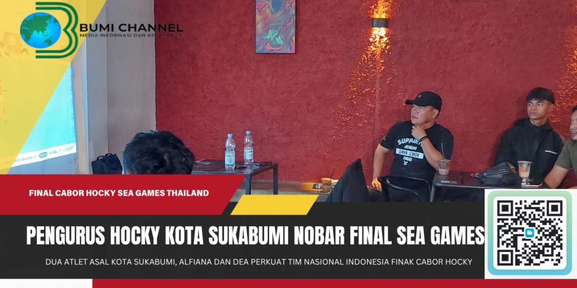 Pengurus dan Atlet Hockey Kota Sukabumi Nobar Final Hockey Indoor Indonesia vs Malaysia