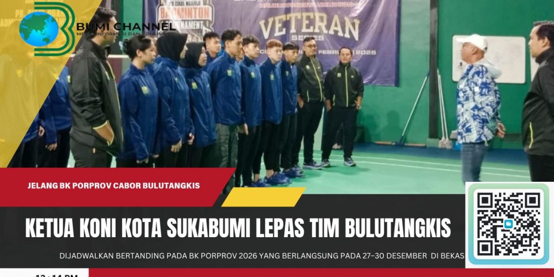 Ketua KONI Kota Sukabumi, Yoseph Mahdi Lepas Kontingen Bulutangkis BK Porprov di Bekasi