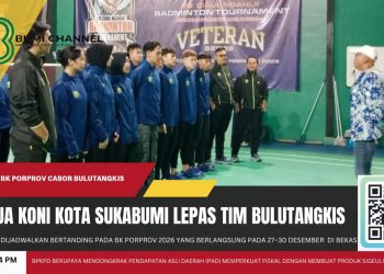 Ketua KONI Kota Sukabumi, Yoseph Mahdi Lepas Kontingen Bulutangkis BK Porprov di Bekasi
