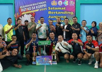 Kementerian ATR/BPN Raih Dua Piala Kategori Perorangan dan Beregu di Kejuaraan Bulutangkis KORPRI