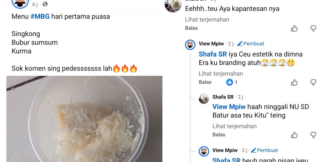 Menu MBG di Hari Pertama Masuk Sekolah di Bulan Puasa Tuai Kritik, Warganet Sukabumi Soroti Standar Gizi