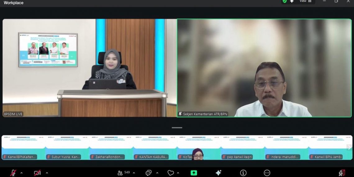 Gelar Webinar Nasional Soal Pengadaan Barang/Jasa, Sekjen ATR/BPN: Prinsip Utamanya adalah Transparansi