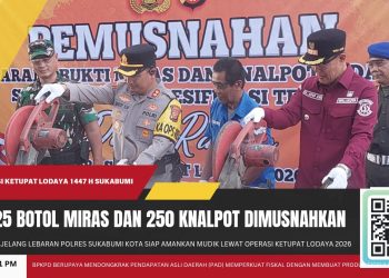 Polres Sukabumi Kota Musnahkan 2.325 Botol Miras dan 250 Knalpot Brong, Siap Amankan Mudik Lewat Operasi Ketupat Lodaya 2026
