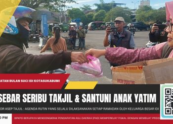 IDI Kota Sukabumi Bagikan 1.000 Paket Takjil dan Santuni 100 Anak Yatim di Bulan Ramadan