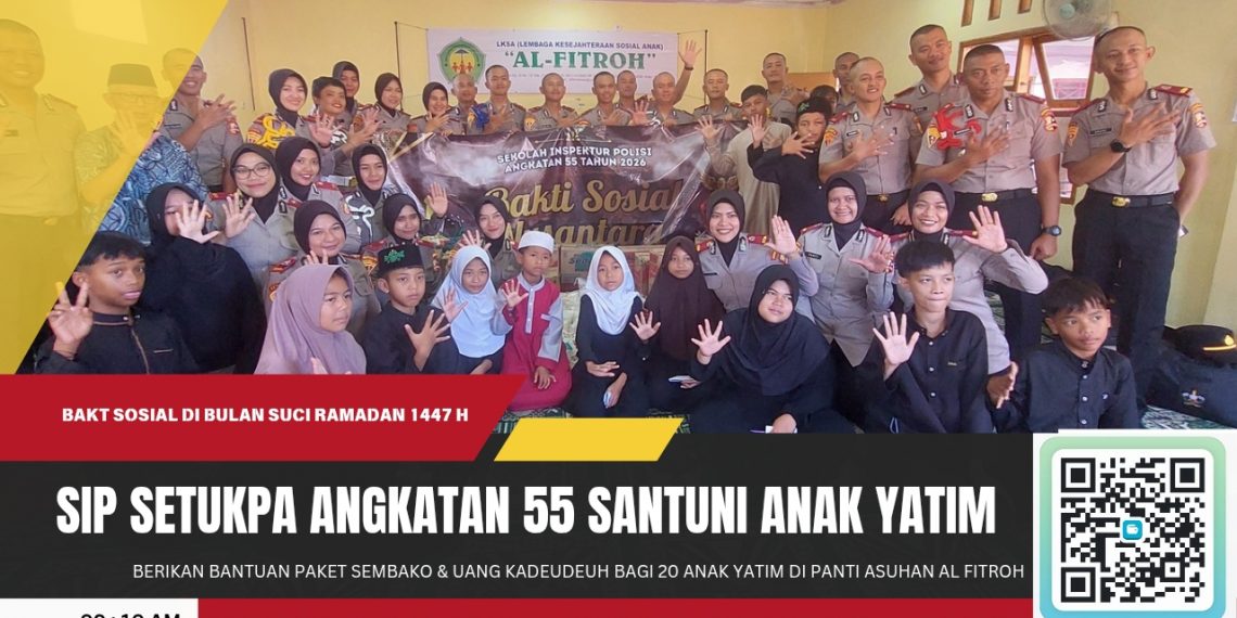Siswa SIP Setukpa Polri Angkatan 55 Santuni Anak Yatim di Panti Asuhan Al-Fitroh Sukabumi
