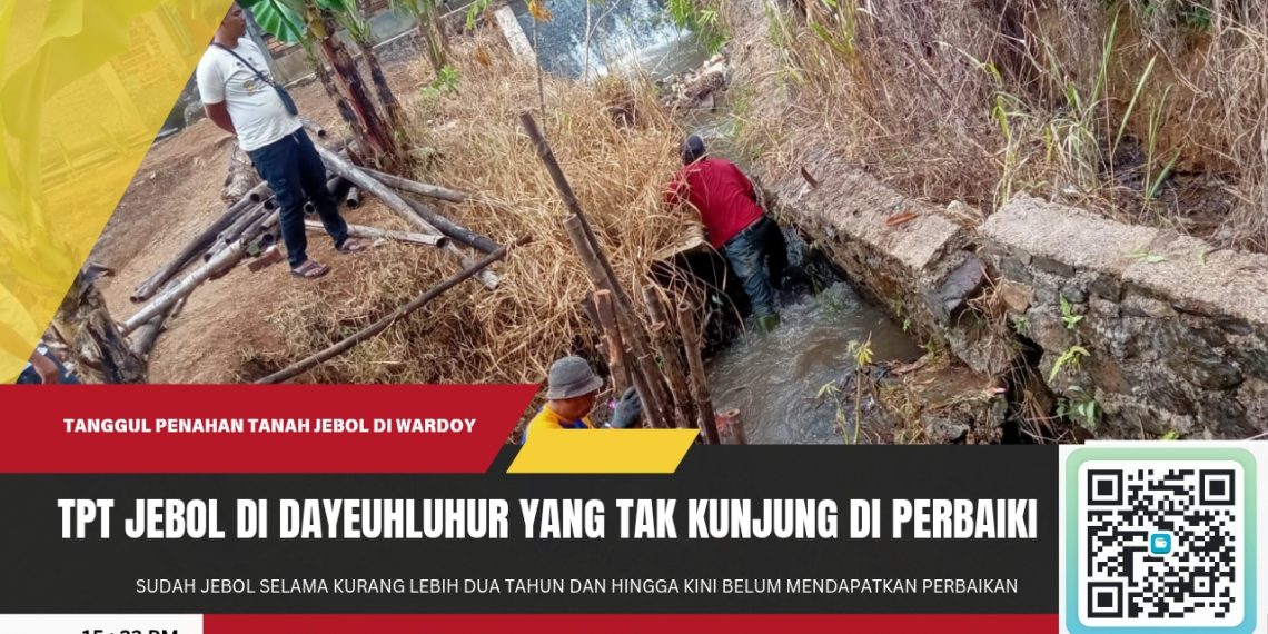 Warga Dayeuhluhur Sukabumi Keluhkan TPT Jebol Tak Kunjung Diperbaiki, Picu Banjir dan Pendangkalan Sungai