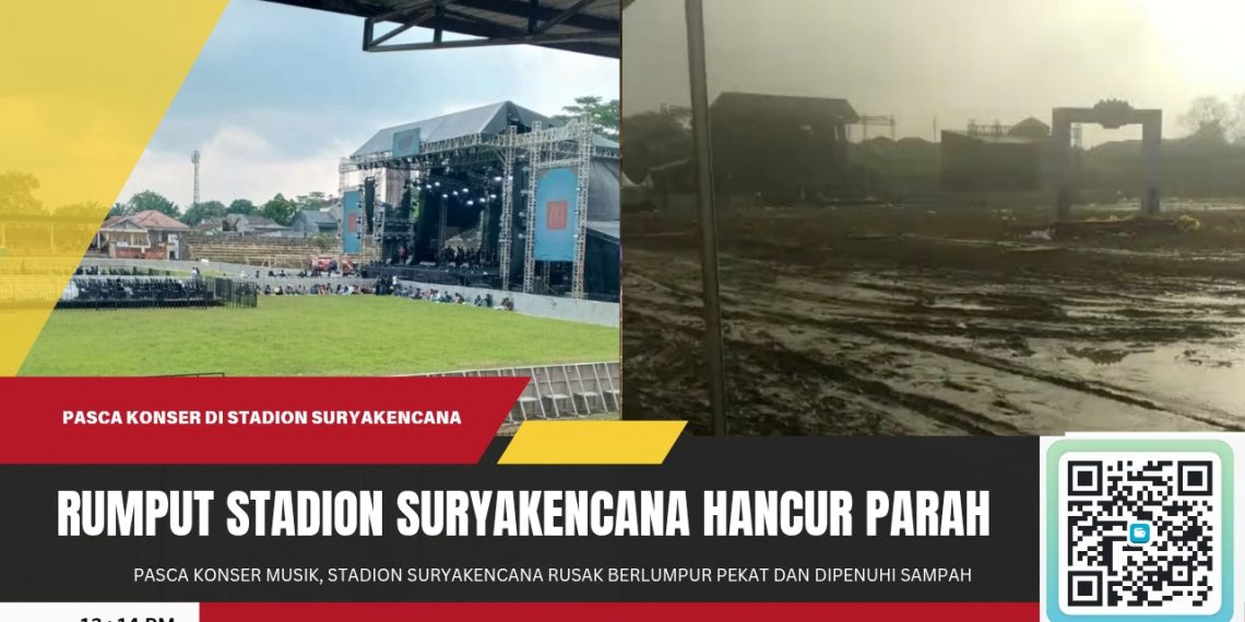 Pasca Konser Musik, Stadion Suryakencana Rusak dan Dipenuhi Sampah
