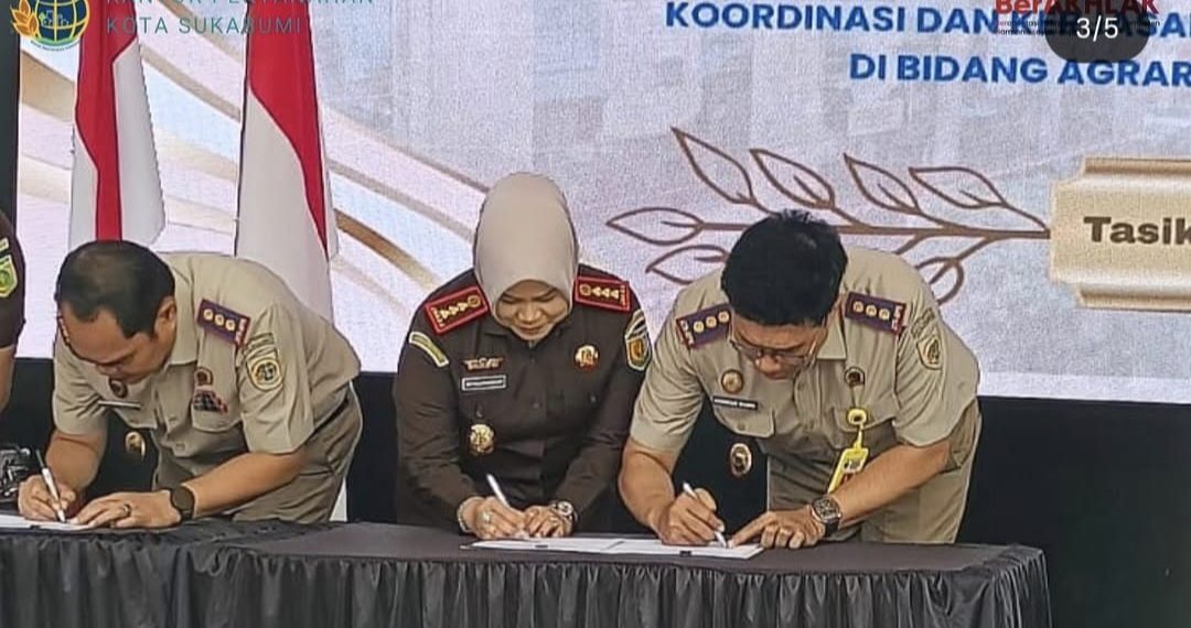Kepala Kantor Pertanahan Kota Sukabumi Hadiri Penandatanganan PKS BPN dan Kejaksaan se-Jawa Barat