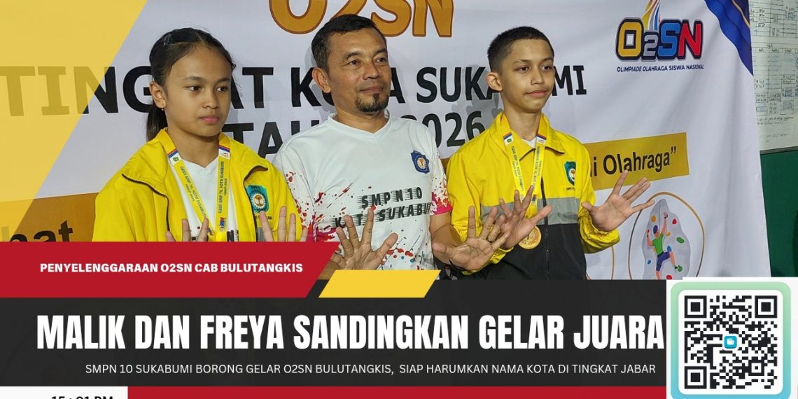 SMPN 10 Kota Sukabumi Borong Gelar O2SN Bulutangkis, Malik dan Freya Siap Harumkan Nama Kota di Tingkat Jabar