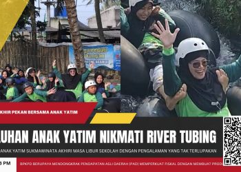 Libur Sekolah Ditutup Penuh Keceriaan, Puluhan Anak Yatim Nikmati River Tubing di Kadulawang