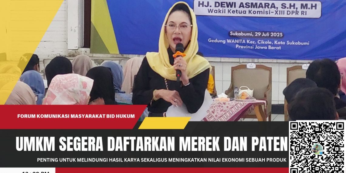 Dewi Asmara Ajak UMKM Sukabumi Daftarkan Merek dan Paten, Jangan Tunggu Produk Diperebutkan