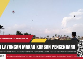 Tali Layangan Makan Korban di Perumahan Karang Kencana, Pengendara Motor Luka Sobek, Pengurus Pasang Plang Larangan