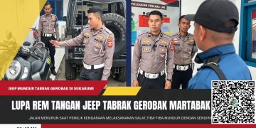 Diduga Lupa Tarik Rem Tangan, Jeep Taft Mundur 50 Meter Tabrak Gerobak Martabak di Selabintana