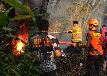 Api Melahap Areal Bambu di Ciaul Pasir, Warga Cemas Kobaran Menjalar ke Permukiman