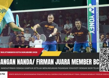 Nanda/Firman Juara! Kejurkot Bulutangkis 2026 Sukabumi Resmi Ditutup dengan Duel Sengit